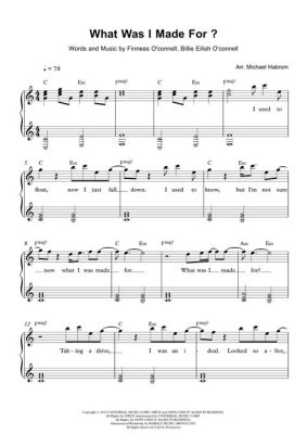 what was i made for piano sheet music easy